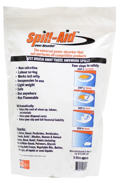 Spill-Aid Super Absorbent Powder - 5 Litre Pouch - [SPC-ABAG-SA5]