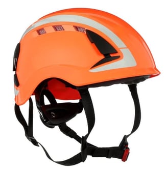 picture of 3M - X5000 Series SecureFit Reflective Orange Safety Helmet - Vented - 6-Point Ratchet - 4 Point Chin Strap - [3M-X5007V-CE]
