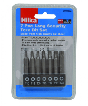 Picture of Hilka 7 pce Long Security Torx Bit Set - 37500700 - CTRN-CI-SD04P