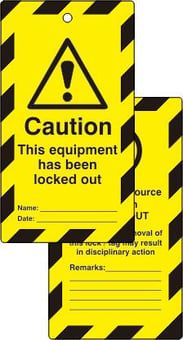 Picture of Spectrum Lockout tags - Caution This equipment has been locked out - (Double sided 10 pack) - SCXO-CI-LOK089