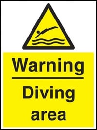 picture of Warning Diving Area Sign - [AS-WH19]