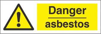picture of Danger Asbestos Sign - 300 x 100Hmm - Rigid Plastic - [AS-WA62-RP]