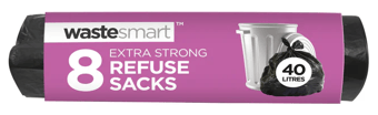 picture of Wastesmart Extra Strong Refuse Sacks - 8 Pack - [OTL-321208] - (MP)