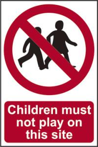 Picture of Spectrum Children Must Not Play On This Site - Correx 400 x 600mm - SCXO-CI-12480