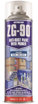 picture of Spray - ZG-90 Blue Cold Zinc Galvanising Paint - 2 Spray Nozzles - 500ml - [AT-1939]