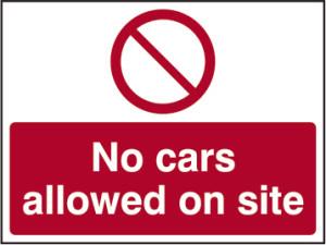 Picture of Spectrum No Cars Allowed On Site - RPVC 600 x 450mm - SCXO-CI-11683