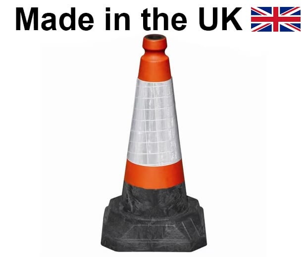 JSP - 50cm/20inch - One Piece Roadhog Cone c/w Sealbrite Sleeve - Single Unit - [JS-JBG049-200-600] - (DISC-R)