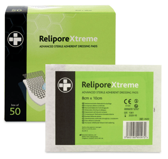Picture of Relipore Xtreme - Adhesive Dressing Pads Sterile - 8cm x 10cm - Box of 50 - [RL-2600]