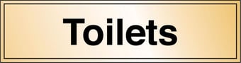 picture of Prestige Toilets Sign - Gold Effect - 300 x 100Hmm - 1.5mm Aluminium - [AS-GOLD14-ALU]