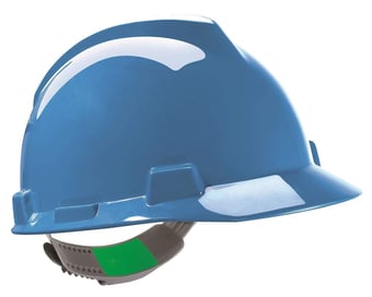 picture of MSA V-Gard Blue Hard Hat Cap Style - Unvented - Staz-On Suspension - [MS-GV151-0000000-000]