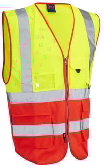picture of Lynton - Hi-Vis Yellow/Red Superior Waistcoat - LE-W11-Y/R