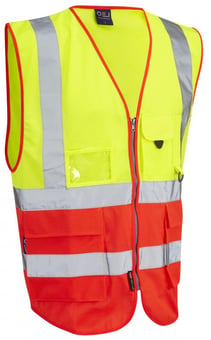 picture of Lynton - Hi-Vis Yellow/Red Superior Waistcoat - LE-W11-Y/R