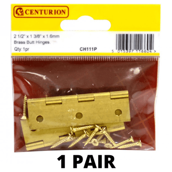 picture of Centurion SC Medium Duty Solid Drawn Butt Hinges (1 Pair) - 2 1/2" x 1 3/8" x 1.6mm - [CI-CH111P]