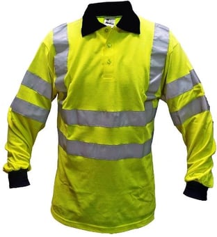 Picture of Protex Hi Vis Yellow Ultra Quality Cotton Inherently Fire Retardant Anti Static Heavy Duty Polo - YA-POYASF42I