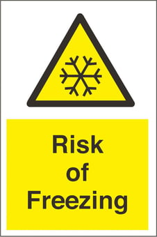 Picture of Risk of Freezing Sign LARGE - 400 x 600Hmm - Rigid Plastic - [AS-EC34-RP]