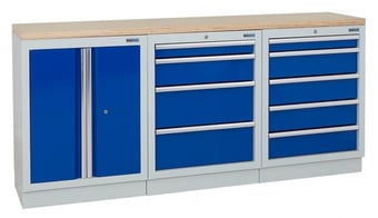 picture of BiGDUG 2041mm Wide Workbench - 4 Drawer Cabinet - 5 Drawer Cabinet - Multiplex Worktop - [BDU-TGC134GBM] - (LP)