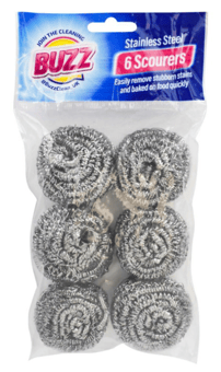 picture of Buzz Stainless Steel Scourers 6 Pack - [OTL-322131] - (NICE)