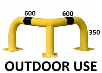 picture of BLACK BULL Corner Protection Guard - Outdoor Use - Galvanized - (H)350 x (W)600 x (D)600mm - Colour - Yellow/Black - [MV-195.14.708] - (LP)