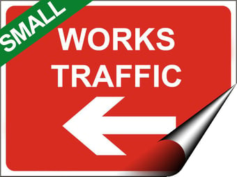 picture of Temporary Traffic Signs - Works Traffic Left Arrow SMALL - 400 x 300Hmm - Self Adhesive Vinyl - [IH-ZT42S-SAV]