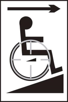 Picture of Spectrum Disabled Ramp Arrow Right - Taktyle 150 x 225mm - SCXO-CI-TK0015BKWH