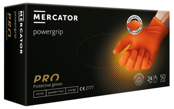 picture of Orange Ideall Grip Nitrile Gloves - Box of 50 - HPE-HGL180 - (DISC-R)