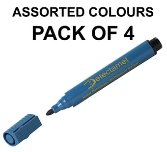 picture of Assorted Detectable Whiteboard Markers - Chisel Tip - Pack of 4 - [DT-145-A06-T154-CH4]