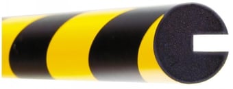 Picture of TRAFFIC-LINE Push-Fit Protection - SEMI-CIRCULAR 40/40/8 - 5,000mm Length - Yellow/Black - [MV-422.23.704]