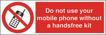 Picture of Mobile Phones Handsfree Kit Sign - 150 X 50Hmm - Rigid Plastic - [AS-PR156-RP]