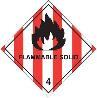 picture of UN Hazard Warning Diamond Label Self Adhesive Placard - FLAMMABLE SOLID (Class 4) - [HZ-HZ401]