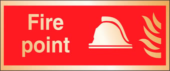 Picture of Prestige Fire Point Sign - Gold Effect - 350 x 150Hmm - 1.5mm Aluminium - [AS-GOLD4-ALU]