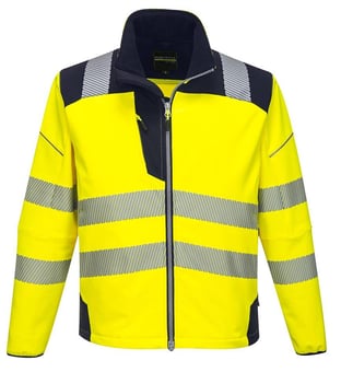 picture of Portwest - Yellow/Navy PW3 Hi-Vis Softshell Jacket - PW-T402YNR