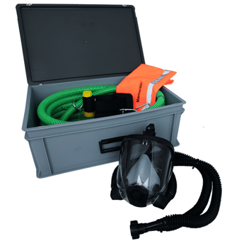 Picture of Nevis Unpowered Fresh Air Breathing Apparatus (FABA) System - EN138 EN136 Class 2 - [CE-R26/400]