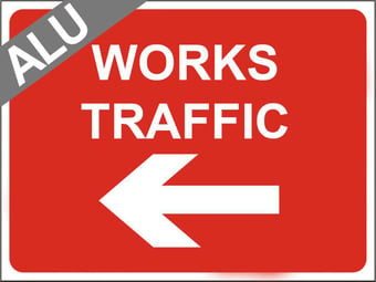 picture of Temporary Traffic Signs - Works Traffic Left Arrow - Class 1 Ref BSEN 12899-1 2001 - 600 x 450Hmm - Reflective - 1mm Aluminium - [AS-ZT42-ALU]