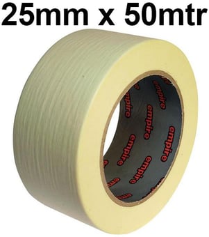 picture of Economy Grade Masking Tape 60°C - 25mm x 50mtr - General Purpose Masking Tape - [EM-111025X50]