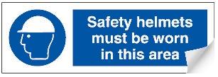 picture of Safety Helmets Sign LARGE - 600 x 200Hmm - Self Adhesive Vinyl - [AS-MA107-SAV]