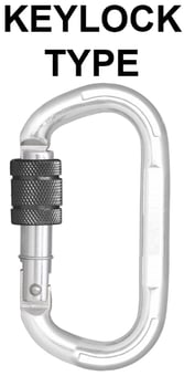 picture of Kratos Aluminium Screw-locking Karabiner - 15mm Gate Opening Keylock Type - [KR-FA5010715B]