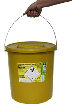 picture of SHARPSGUARD Eco Yellow Lid 22 Ra Sharps Bin - [DH-DD440YL]