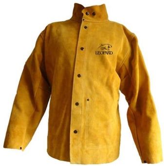 picture of Leopard - Gold Yellow Leather Welding Jacket - MH-GJ1020 