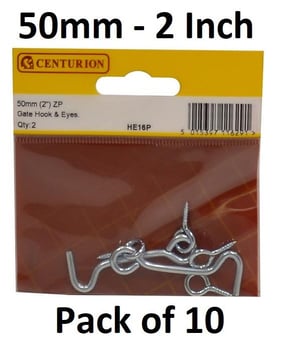 picture of ZP Gate Hook & Eyes - 50mm (2") - Pack of 10 - [CI-HE16P]