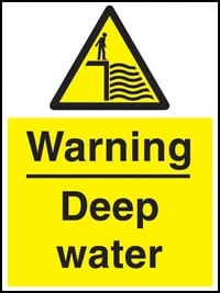picture of Warning Deep Water Sign - [AS-WH25]