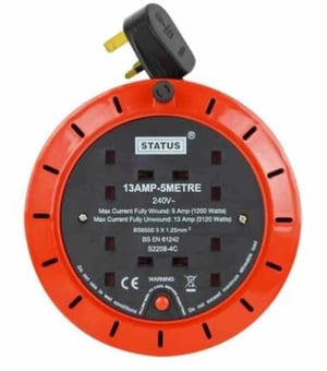 Picture of Status - 5 Metre 4 Socket 13AMP Cable Extension Reel - BS Approved - [PD-5M13A4SCE12]