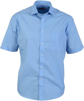 picture of Absolute Apparel Light Blue Mens Poplin Shirt Short Sleeved - AP-AA302-LGHBLUE