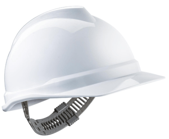 picture of MSA V-Gard 500 Safety Helmet Non-Vented White - Push-Key PVC - [MS-GV511-0000000-000]