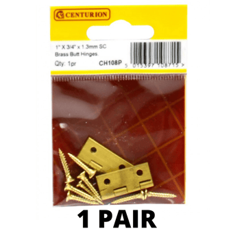 picture of Centurion SC Medium Duty Solid Drawn Butt Hinges (1 Pair) - 1" x 3/4" x 1.3mm - [CI-CH108P]