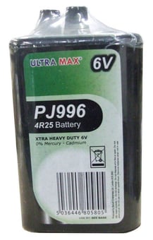 Picture of Ultramax PJ996 Zinc Chloride 6V 4R25 Lantern Battery - [BRH-PJ996UMX]