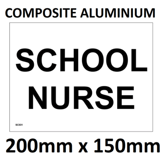 picture of SC031 School Nurse Sign Dibond/Composite Aluminium 200mm x 150mm - [PWD-SC031-C200] - (LP)
