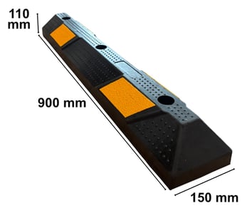 picture of Way4Now - Rubber Heavy Duty Parking Car Tyre Wheel Stop - 900 x 150 x 110mm - [SHU-D-WS900-1]