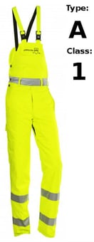 picture of Francital Opoul Hi Viz Yellow Chainsaw Bib n Brace - SF-OPOUL-FI035Y