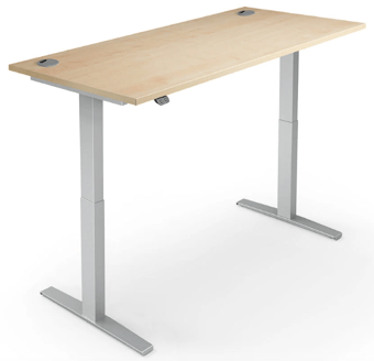 picture of Yo-Yo DESK PRO 2 Silver Frame with Oak Desk Top - YYO-YD-PRO-2-S/1200700OAK