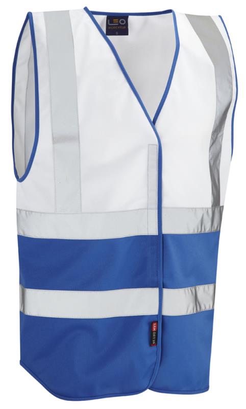 picture of Pilton - Dual Colour Reflective Waistcoat - White/Royal Blue - Non EN471 - LE-W05-WH/RO